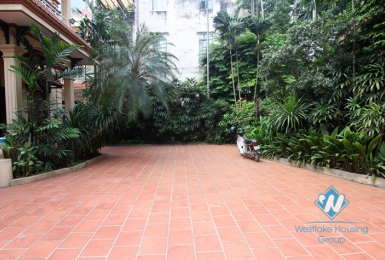 Nice house with large courtyard for rent in Tay Ho area, Westlake, Hanoi, Vietnam.